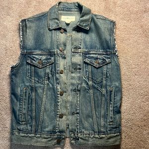 Ralph Lauren Denim & Supply Distressed Denim Vest - Size Small